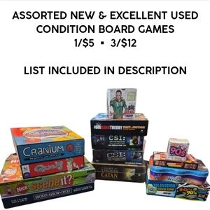 ASSORTED NWT/NWOT/GREAT USED BOARD GAMES ▪︎ LIST IN DESCRIPTION